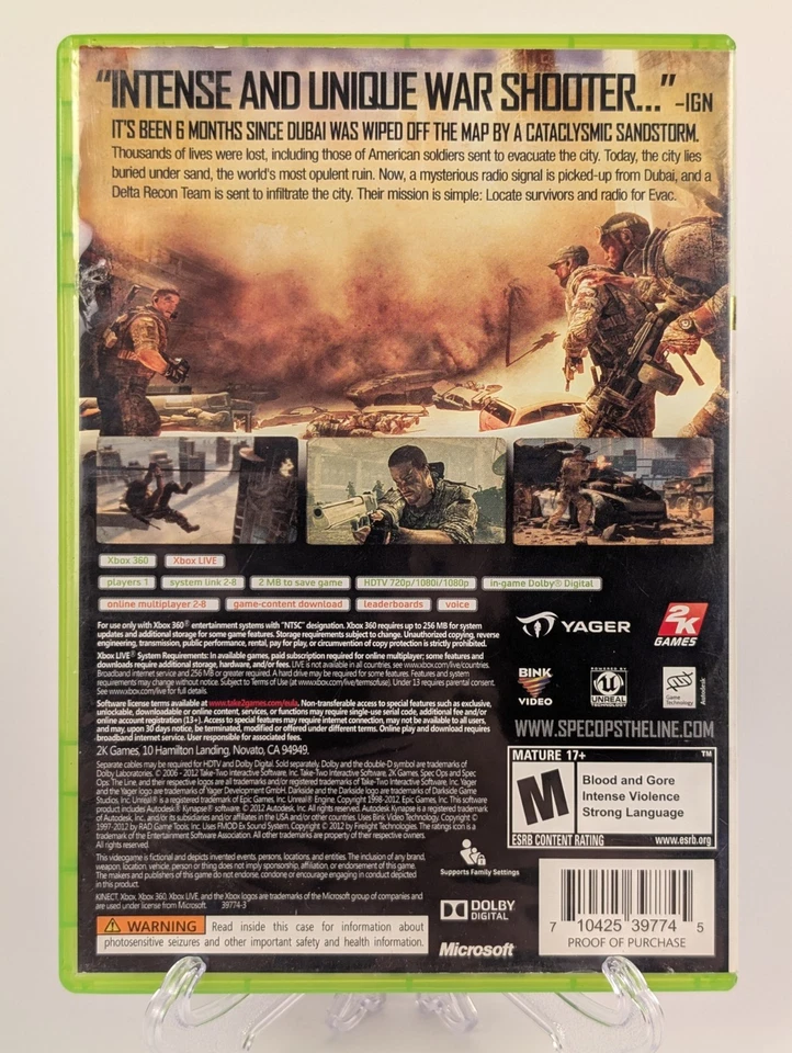 Spec Ops: The Line Premium Edition (Xbox 360)➡️CIB - Tested - Near Mint 📀! - Image 2 of 4