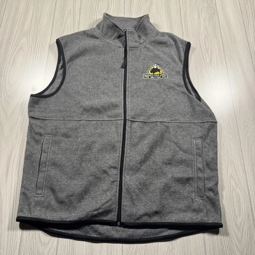 Buffalo Wild Wings Full Zip Fleece Vest Mens XL Gray Logo Port & Co Workwear EUC image 2