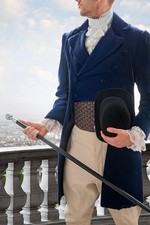 New Men's Navy blue Wool Regency 1810  1830 Tail Coat, Jacket British Tailcoat
