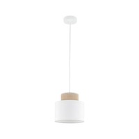 HäNgeleuchte HäNgelampe Stoff Jute E27 Ø 20 Cm H: Max. 160 Cm Weiß Natur