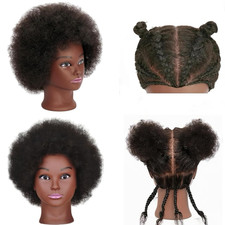 African Braiding Mannequin Head with 100 Human Hair, Cosmetology Mannequin Head