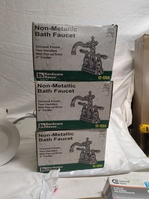 3 Pk Hardware House Two-Handle Non-Metallic Bath Faucet  Polished Chrome 12-1354