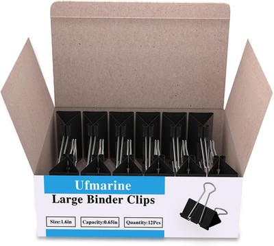 72 Pcs Large Binder Clips 1.6 Inch Length, Big Paper Clips for Office