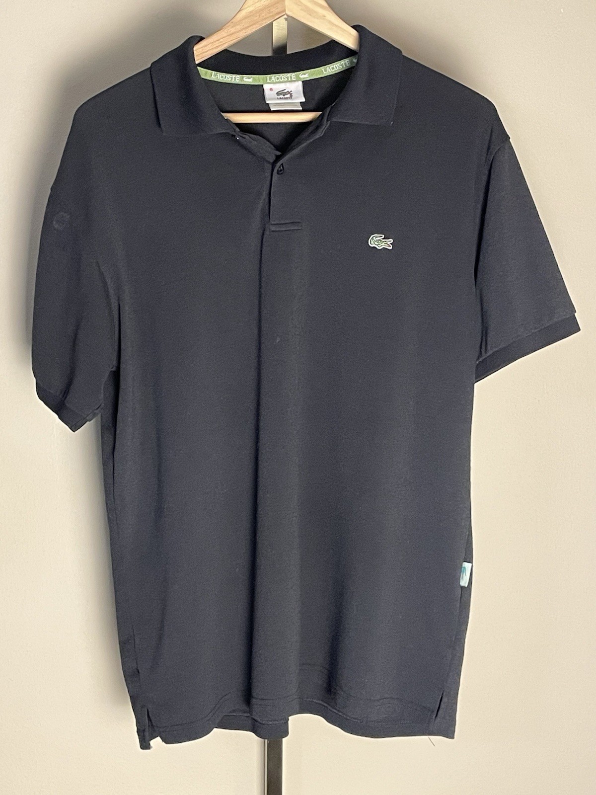 Vintage Lacoste Polo Shirt - Made in France - Size 6 (XL) - Black - Rare
