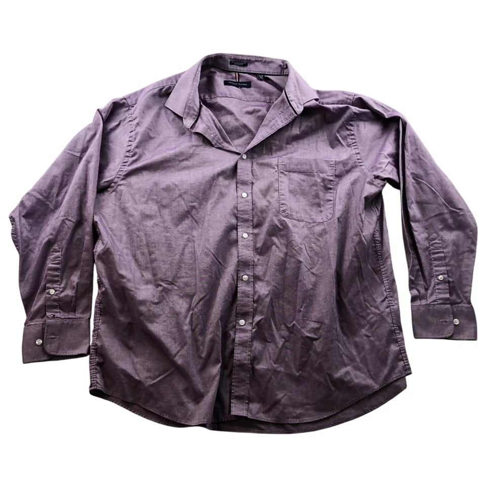 Tommy Hilfiger Mens Dress Shirt Size 2XL 18 Neck Lot Of Two Long Sleeve Bundle - Imagem 4 de 4