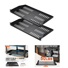 Universal 1U Rack Shelf Set of 2 - Perfect for 19 Inch Network Racks
