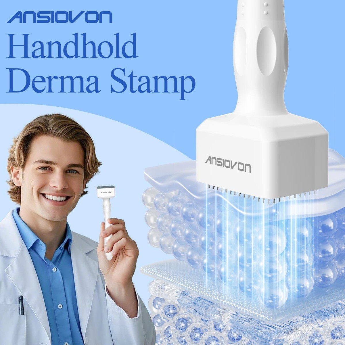 Derma Stamp - Microneedling Stamp for Hair Face Scalp Beard