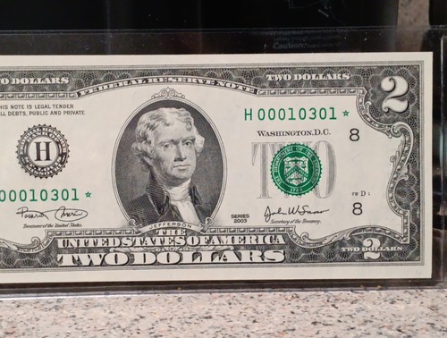 2003 2 Dollar Star Note St. Louis Super Low Serial Numbers GEM Uncirculated Rare - Picture 2 of 9