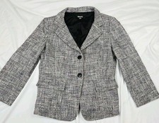 DKNY Women's Multicolor Tweed Blazer Jacket Career Lined 2 Button Size 6