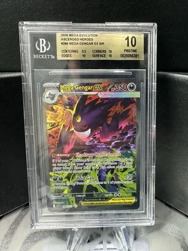 Mega Gengar ex SIR 284/217 Ascended Heroes BGS/Beckett Pristine 10 LOW POP