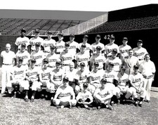 1953 St Louis Browns Team With Stachel Paige & Rookie Don Larson  4x6 PHOTO PR