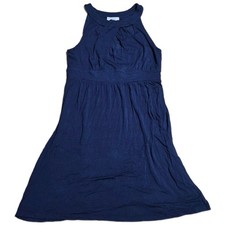 Ann Taylor LOFT Sleeveless Halter Neck Dress Women's Size S Navy Blue Sundress