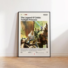 Zelda Twilight Princess Poster Minimalist Video Game Wall Art Gamer Gift Decor