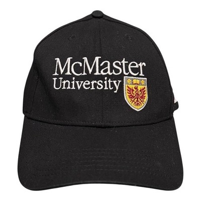 McMaster University Hat Cap Strap Back Mens Black College Embroidered Crest