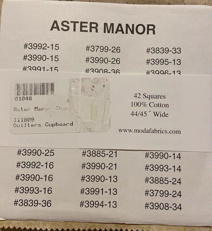 Aster Manor By 3 Sisters For Moda. OOP Charm Pack. - Image 2 of 2