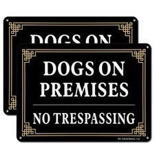 2 Pack Dogs On Premises Sign, No Trespassing Sign, 10x7 Inches .040 Aluminum ...