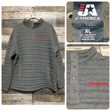 Snap On Tools Sweatshirt Men  s XL Gray Pullover Snap Button J America Casual B6
