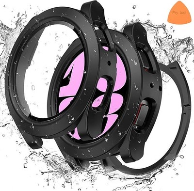 2 Pack Case For Samsung Galaxy Watch 7 44mm 360° Waterproof Bumper Glass Pro