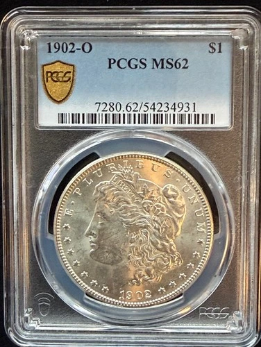 1902-O $1 Morgan Silver Dollar PCGS MS62 - With split Upper and Lower Lips