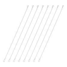 8 Pcs Safety Cable Lock, 0.05 Inch x 1.64 ft Braided Security Wire Rope, Silver