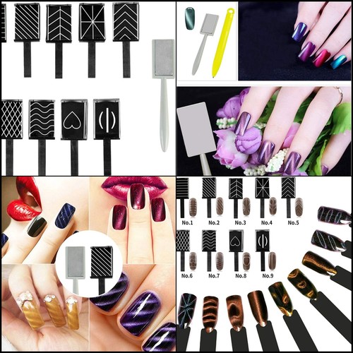11 Piece Magnet Nail Art Polish Tool Set, Cat Eye Gel Polish 3d Gel Nails Cat 3d