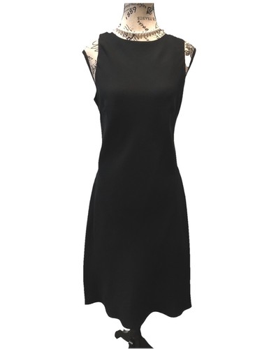 Chaps Sz 12 Little Black Dress Cocktail Party Lattice Back Lined Whimsigoth - Picture 4 of 4