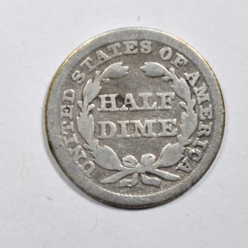 1850 SEATED LIBERTY HALF DIME ~ SOLID GOOD+! - Image 2 of 2