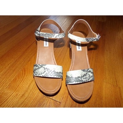 Steve Madden Luna retro wooden look sole platform sandals 7 EUC