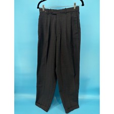 Hunting Horn Classics Vintage Pleated Plaid Trousers Grey Mens 29M High Rise