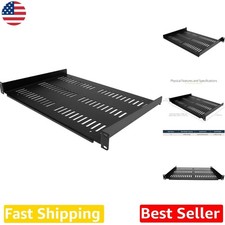 Heavy Duty 1U Vented Cantilever Rack Shelf 12" Depth 55lb Capacity