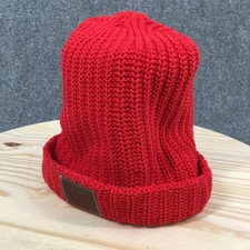 Love Your Melon Winter Cuffed Beanie Hat Unisex One Size Knitted Cotton Red