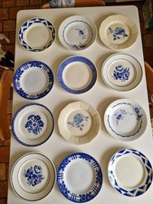 Lot De 12 Assiettes Plates Dépareillées Digoin Sarreguemines Badonvillier