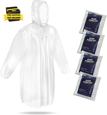 Rain Ponchos with Drawstring Hood Disposable Emergency Poncho for Adults     