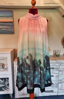   TED BAKER Palm Tree Paradise 179  Kleid Sunset light 42 pink 5 Cocktailkleid