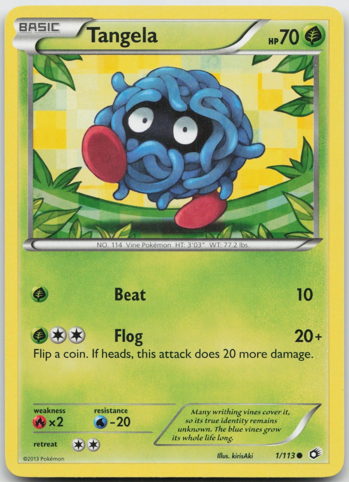 Tangela 1/113 Common Legendary Treasures Pokemon Near Mint
