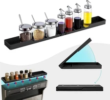 30" Stove Top Shelf, Soft and Heat Resistant,With 6 Suction Points,Fixed 3 Compa