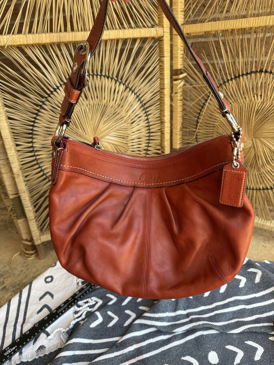 バッグ Vintage COACH SOHO Shoulder Bag orange Coach Vintage Soho Burnt Orange Leather Hobo Shoulder Bag