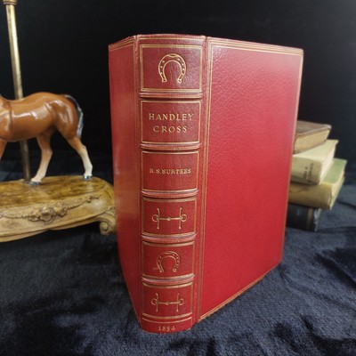 1854 Handley Cross R.S. Surtees Leather Binding by John Leech - Illustrated 