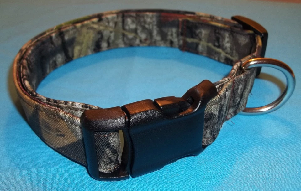 MOSSY OAK BREAK UP Camo Terri's Dog Collar custom made adjustable hunting fabric - Image 4 of 4