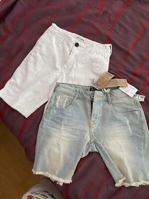Abercrombie + Vingino Kinder Shorts weiß blau Denim Gr. 140 (10J.) NP. je49  NEU