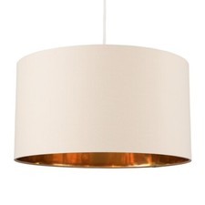 Lampshade Easy Fit Ceiling Light Shade Cotton Pendant Drum Metallic Inner 45cm
