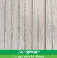 Light Grey Oak on Grey Acoustic Wide Slat Wall Panel 2400mm x 600mm Modern