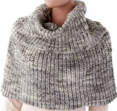 Ermanno Scervino Schal Scraf Loopschal Schlauchschal Gestrickt Grau Damen Neu