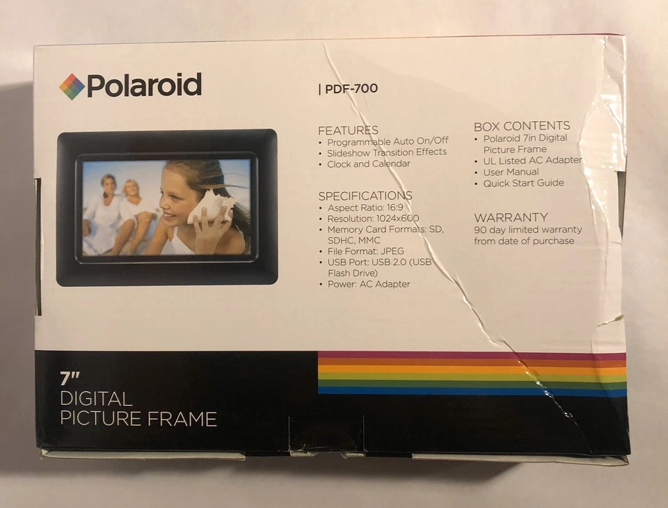 Polaroid 7 inch Digital Picture Frame black 800x480 Hi-Resolution LED PDF 700 - Image 3 of 4