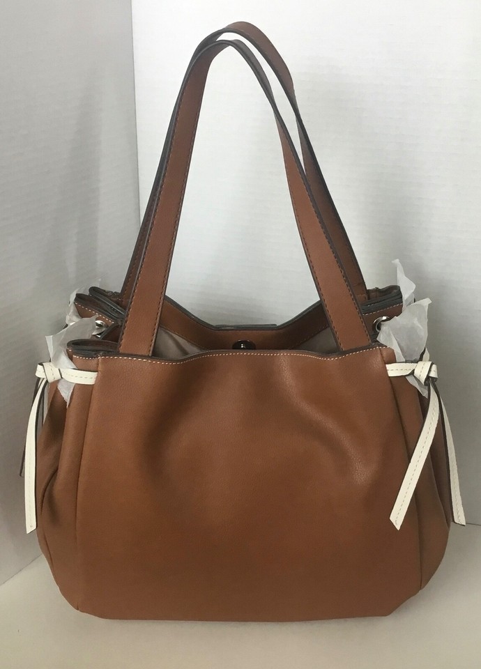 NINE WEST Satchel Purse Bag Tote ABARRANE Caramel Multi Color New with