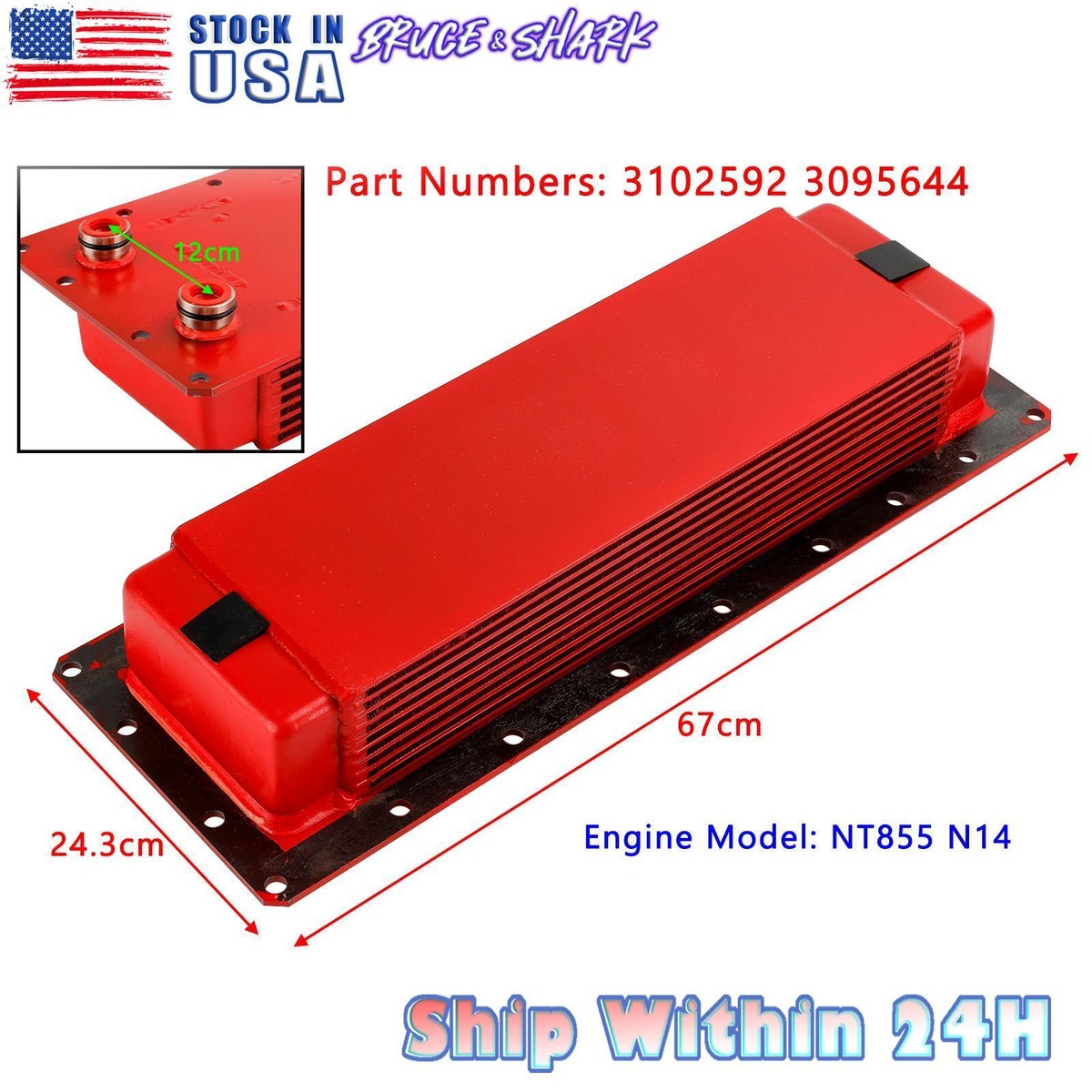 3102592 Aftercooler Oil Cooler Intercooler Core For Cummins N14