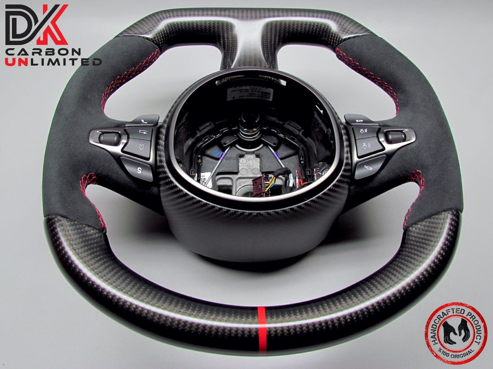 Aston Martin DB11 DBS Vantage Red Ring Alcantara Matte Carbon Steering Wheel v1