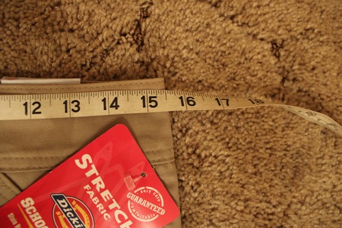 Dickies Girl's School Uniform Flare Flat Front Wide Band Khaki Sz 7 Jr 31"x31.5" - Picture 5 of 10