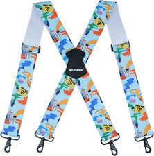 Men'S Suspender 1.5/2 Inch Wide Suspenders Full Elastic X Back Suspender with Sn