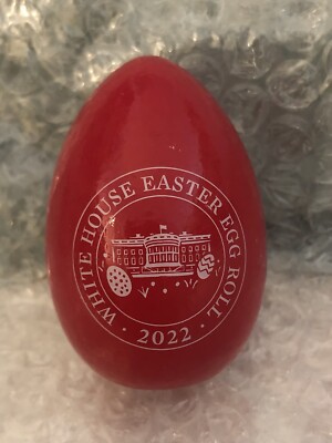 EASTER 2022 BIDEN WHITE HOUSE RED PINK EGG SIGNATURE JOE DEMOCRAT WOOD RARE
